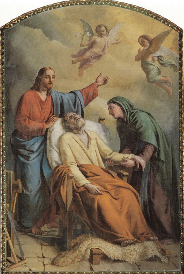 Transito di S. Giuseppe - 1849 - affresco cm. 270x185 - Parrocchiale SS. Pietro e Paolo a Villa di Lozio (BG)
